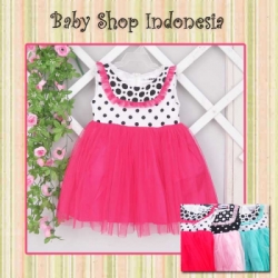 large PD360 Dress Pesta Tutu Polkadot Pink 105